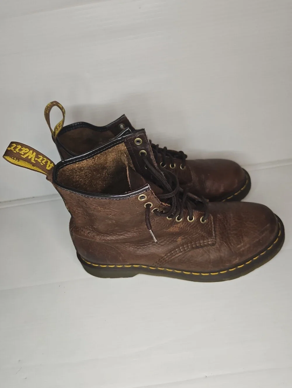 Dr.Martens 1460 Pascal Ambassador Cask Brown Leather Boots Men 10 Soft Broken in